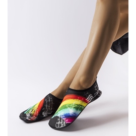 ProWater Zapatos de agua Krejz negros con estampado de colores 1 ProWater Zapatos de agua Krejz negros con estampado de colores 1