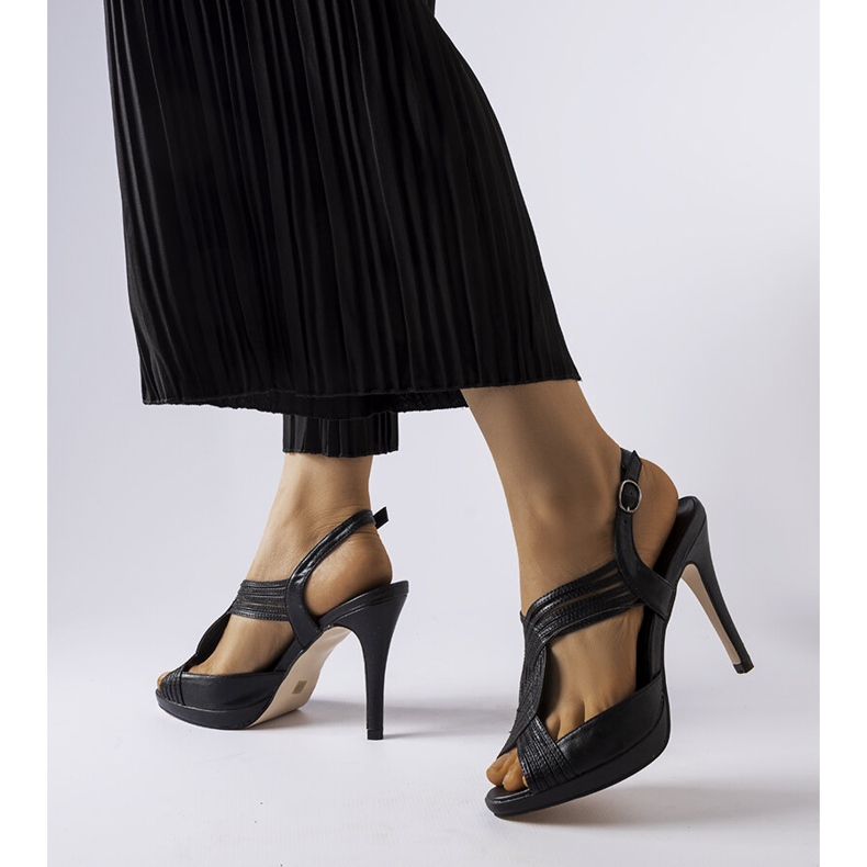 Sandalias negras de tacón Tougas negro 1