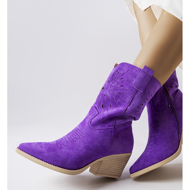 Botas cowboy caladas violetas de Cieco púrpura 1