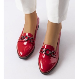 Inna Mocasines con cuña de charol rojos de Erin 2