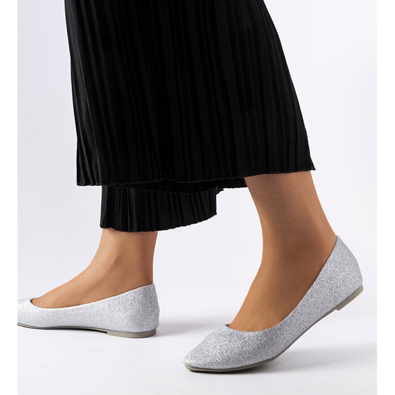 Inna Bailarinas plateadas con purpurina de Serinto plata 2