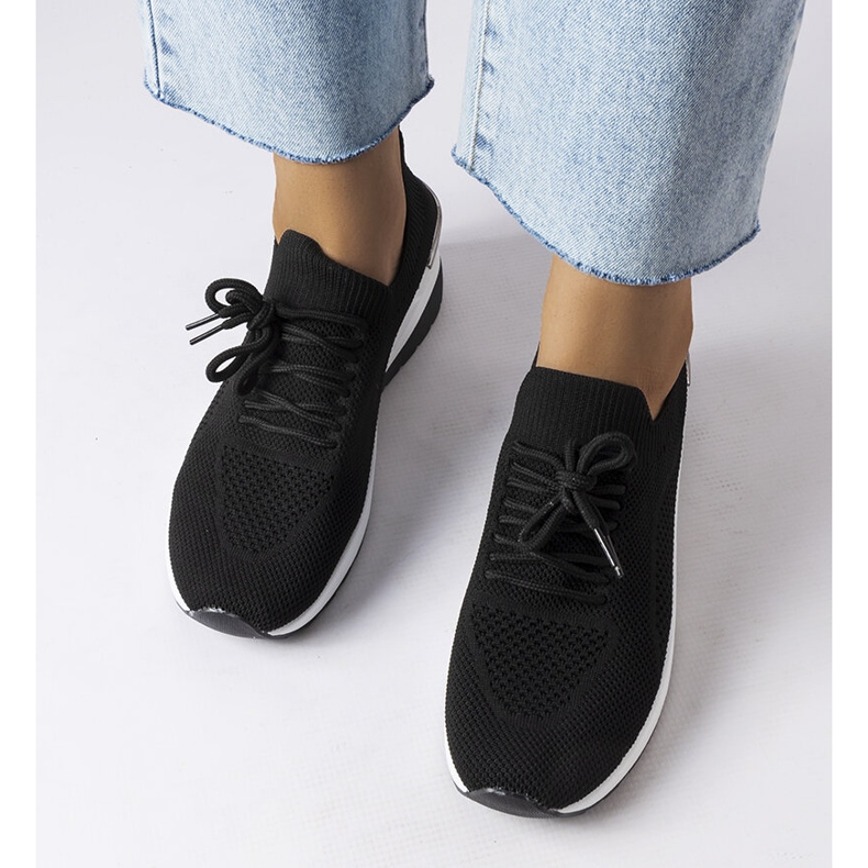 Inna Zapatillas con cuña negras de Alberica negro 1