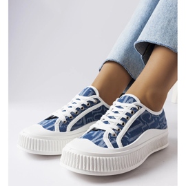Zapatillas con plataforma azul marino de Alfianello 1