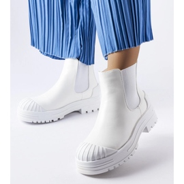 Inna Botas de trabajo blancas con inserciones de goma de Lange blanco 1