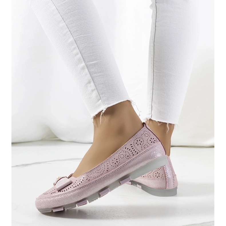 Mocasín piel rosa Catania rosado 1