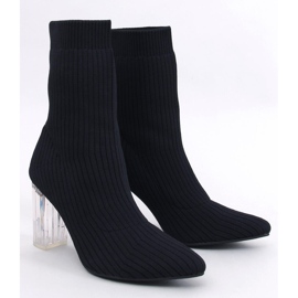 Destani Botas calcetín negras con tacón transparente negro 2