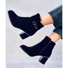 Elegantes botines de tacón Khalia Negro 4