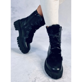 Melvin Botines negros con cordones y pelo 5