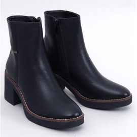 Tamika Botines tacón goma negro 1