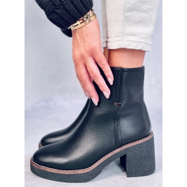Tamika Botines tacón goma negro 5