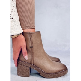 Tamika Botines tacón goma beige 3