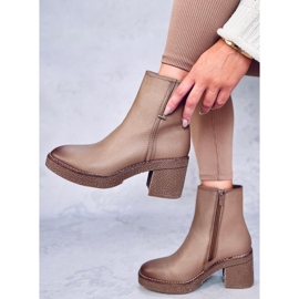 Tamika Botines tacón goma beige 2