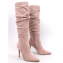 Botas clásicas de tacón alto Danielle Khaki beige 1