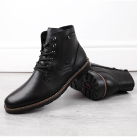 Botines de hombre impermeables de piel con aislamiento de lana, negro Rieker 15322-00 3