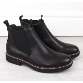 Botas Chelsea de hombre cómodas de piel, con aislamiento negro, Rieker 33180-00 2