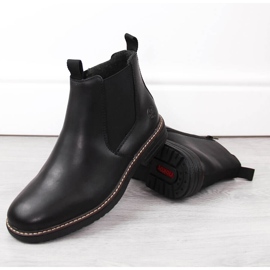 Botas Chelsea de hombre cómodas de piel, con aislamiento negro, Rieker 33180-00 3