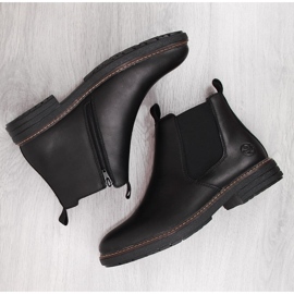 Botas Chelsea de hombre cómodas de piel, con aislamiento negro, Rieker 33180-00 4