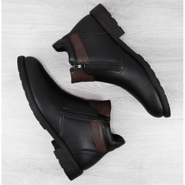 Botas de hombre con cremalleras negras aisladas, estilo hombre WS-001 negro 6