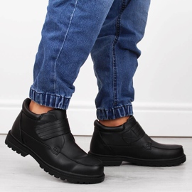 Atletico Botas aislantes con velcro para hombre, negras Man's Style WS-004 negro 5