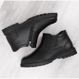 Atletico Botas de hombre, botas Chelsea con aislamiento, negras Man's Style WS-006 negro 6