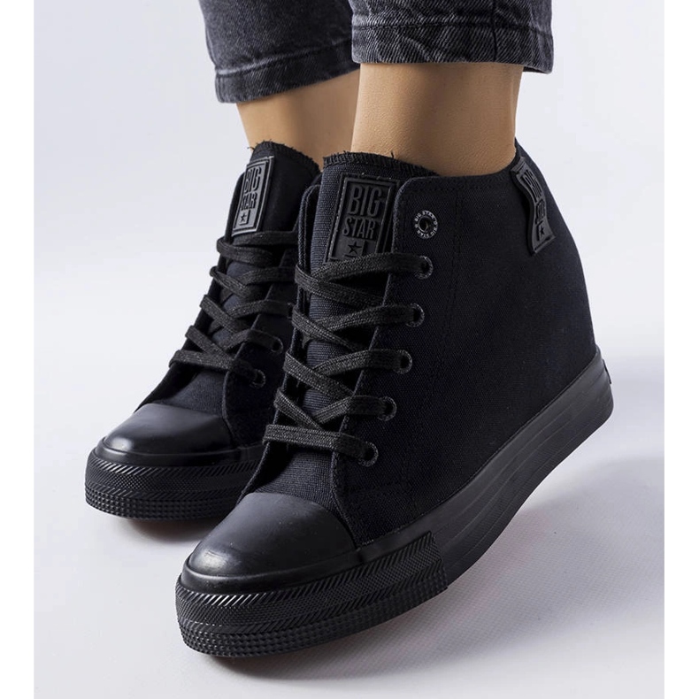 Big Star LL274034 zapatillas cuña negras negro 1