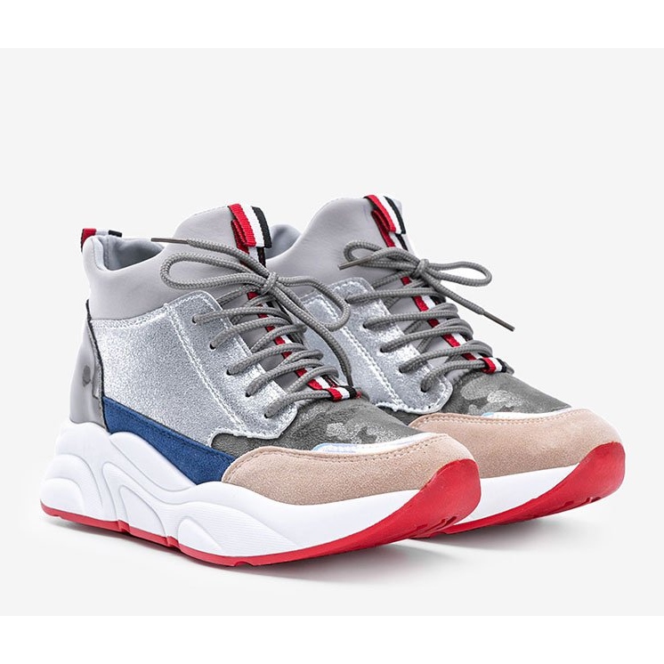 Zapatillas grises sobre suela Cassadi gruesa 1