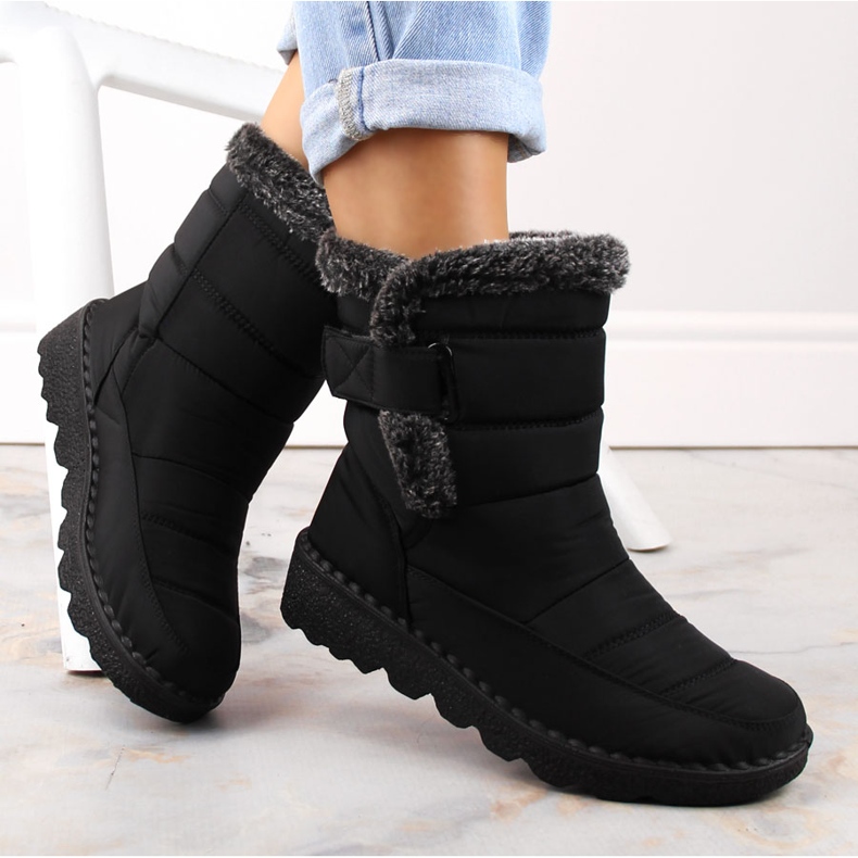 Botas de nieve aislantes para mujer con velcro, negras T.Sokolski Z23-346 negro 2