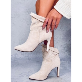 Yvonne Botines tacón ante beige 2
