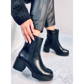 Botines Ruffin Black con tacón estable negro 2