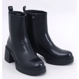 Botines Ruffin Black con tacón estable negro 1