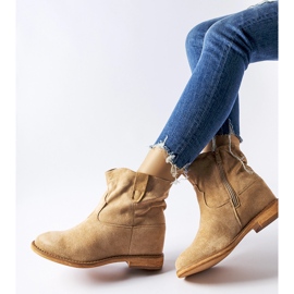 Botines beige con cuña Cincinnati revestida 1