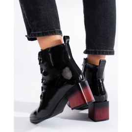 W. Potocki Botas mujer charol con cordones Potocki negro 3