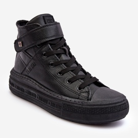 Zapatillas deportivas aisladas para mujer con plataforma Big Star negra MM274008 negro 1