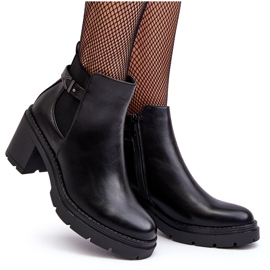 Botines de mujer con tacón alto enorme negro Belinda 8