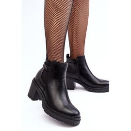 Botines de mujer con tacón alto enorme negro Belinda 2