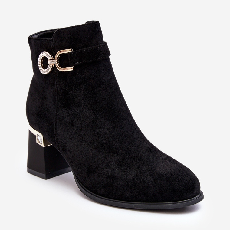 Botas de ante de mujer de moda Negro Nola 1 Botas de ante de mujer de moda Negro Nola 1
