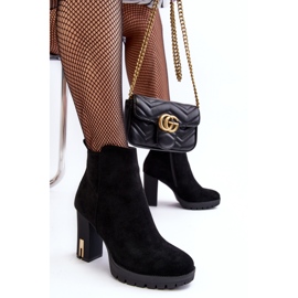 Botines clásicos de ante con tacón alto Amy negro 2