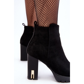 Botines clásicos de ante con tacón alto Amy negro 8