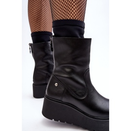 Botines de piel para mujer con plataforma enorme Maciejka 06246-01 Negro 7
