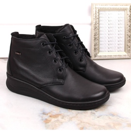 Botas cuña mujer invierno piel cómodas negro Helios 584 2