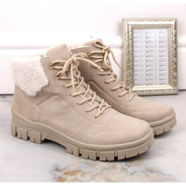 Cómodos botines de mujer beige con aislamiento de Rieker 6