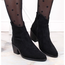 Botas cowboy de mujer de ante y tacón alto, negro S.Barski HY30-86A 3