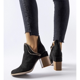 Botines negros con tacón Odo decorativo. 2