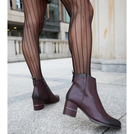 Botines burdeos y negros con tacón decorativo Batista rojo 5