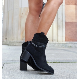 Botas cowboy negras de tacón con cadena Netanel negro 2