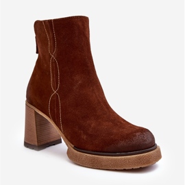 Botas Mujer Ante Tacón Alto Marrón Lemar Remilda 1