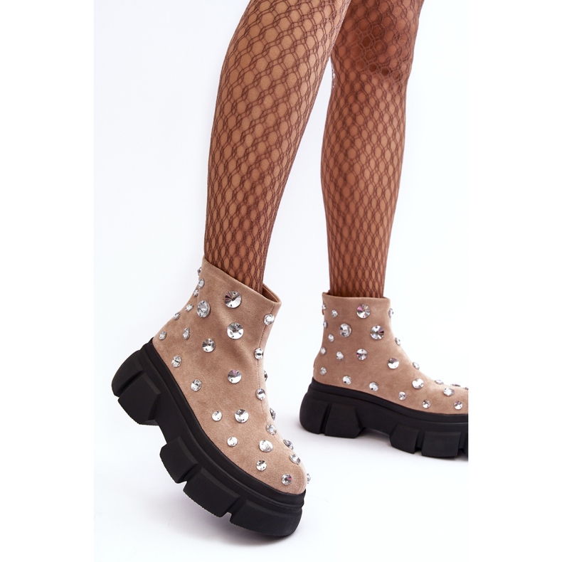 S.Barski Botas Aislante De Ante Con Cristales D&A MR870-83 Beige 1 S.Barski Botas Aislante De Ante Con Cristales D&A MR870-83 Beige 1