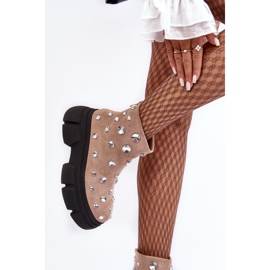 S.Barski Botas Aislante De Ante Con Cristales D&amp;A MR870-83 Beige 3