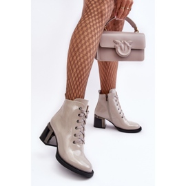 S.Barski Botas Mujer Charol D&amp;A MR870-98 Beige Claro 5