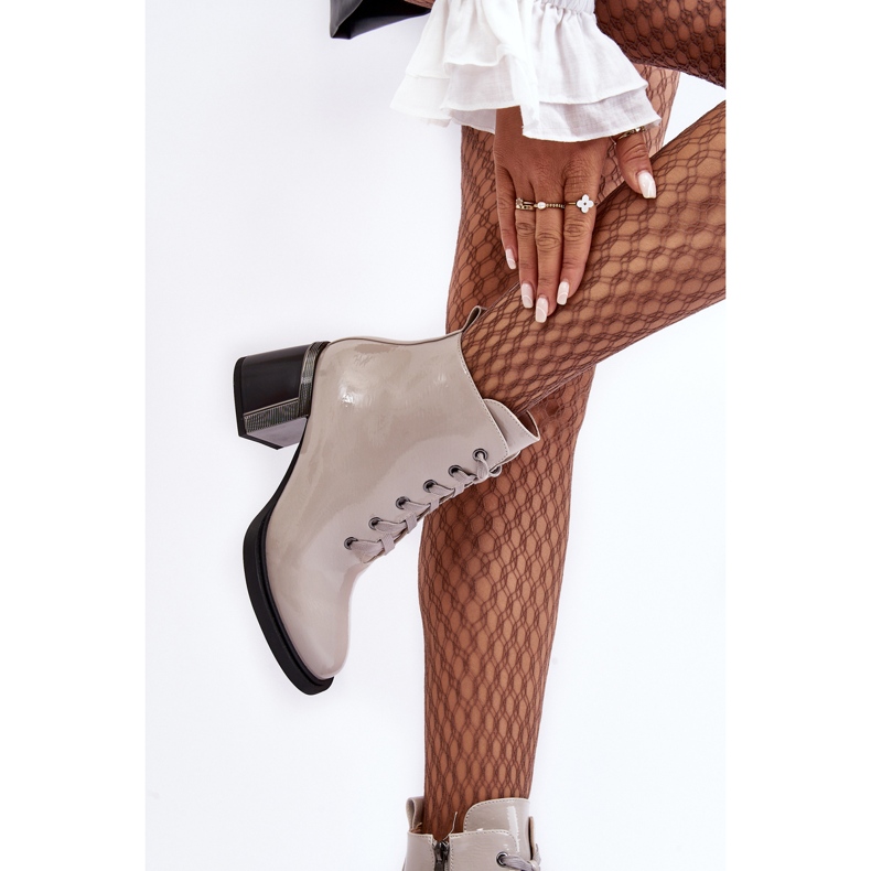 S.Barski Botas Mujer Charol D&amp;A MR870-98 Beige Claro 2